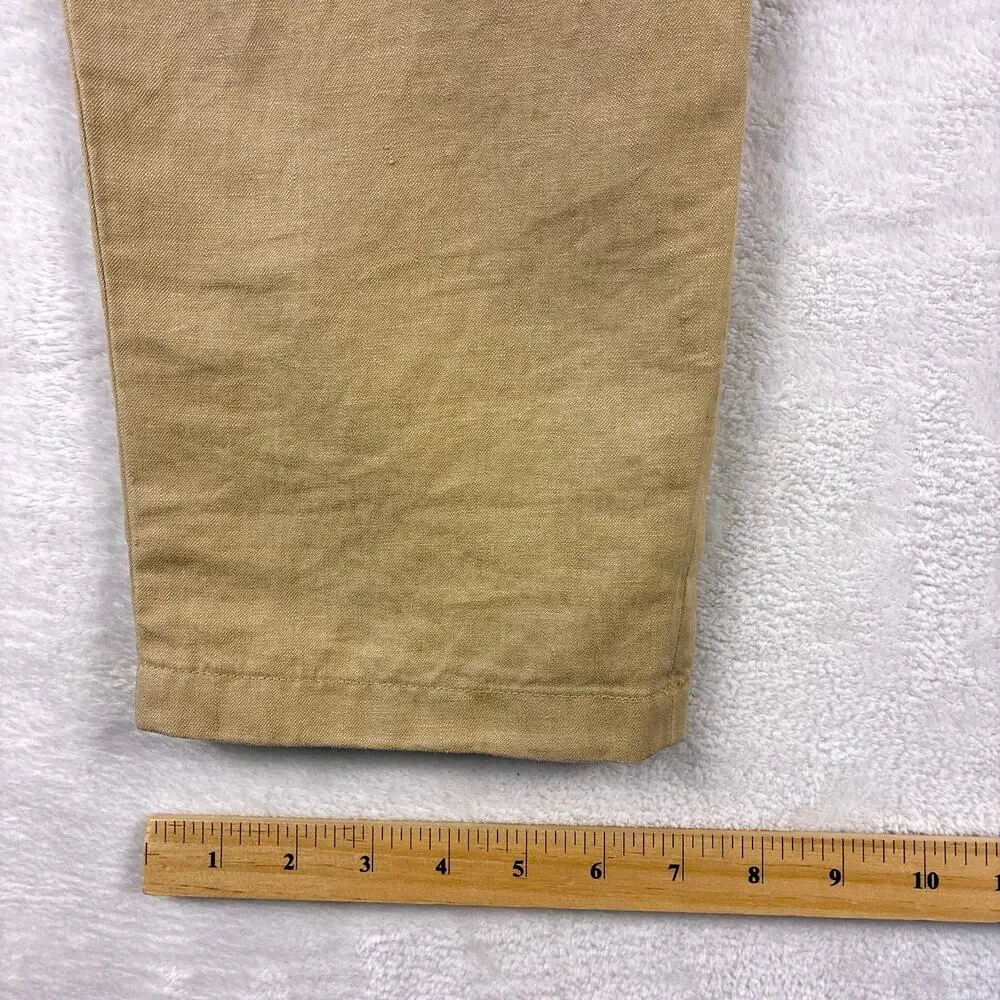 Rag and Bone Pants Mens 34 (36) Tan Linen Trousers Preppy Chino Classic Summer